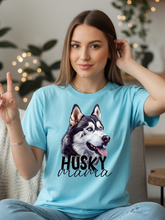 Gildan Tops - Gildan Light Blue Husky Mama Tee